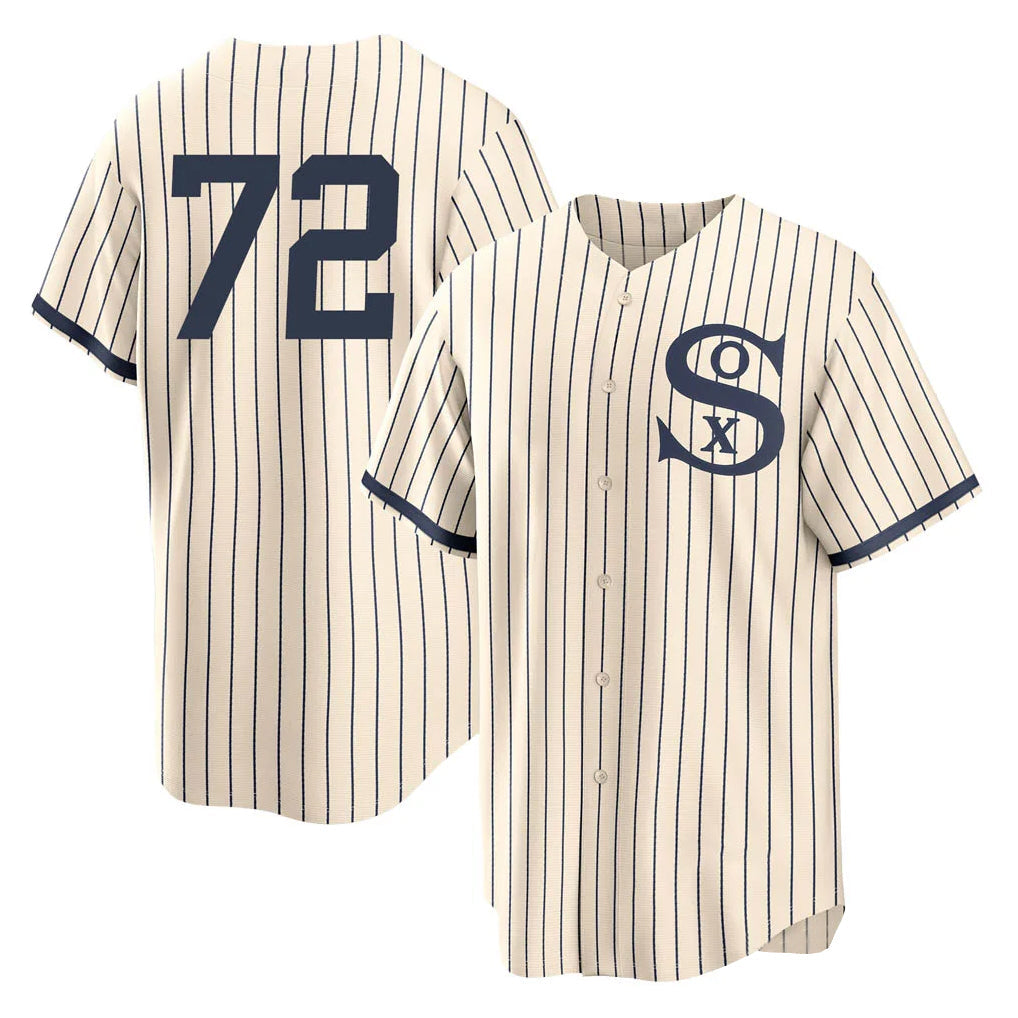 Jamed C.White Sox #72 Carlton Fisk Player Cream Field of Dreams Home Game Stitched Jerseys