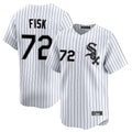Jamed C.White Sox #72 Carlton Fisk Player White Stripe Limited Home Stitched Jerseys
