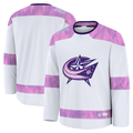 Jamed CB.Jackets White 2024 Hockey Fights Cancer Practice Jersey