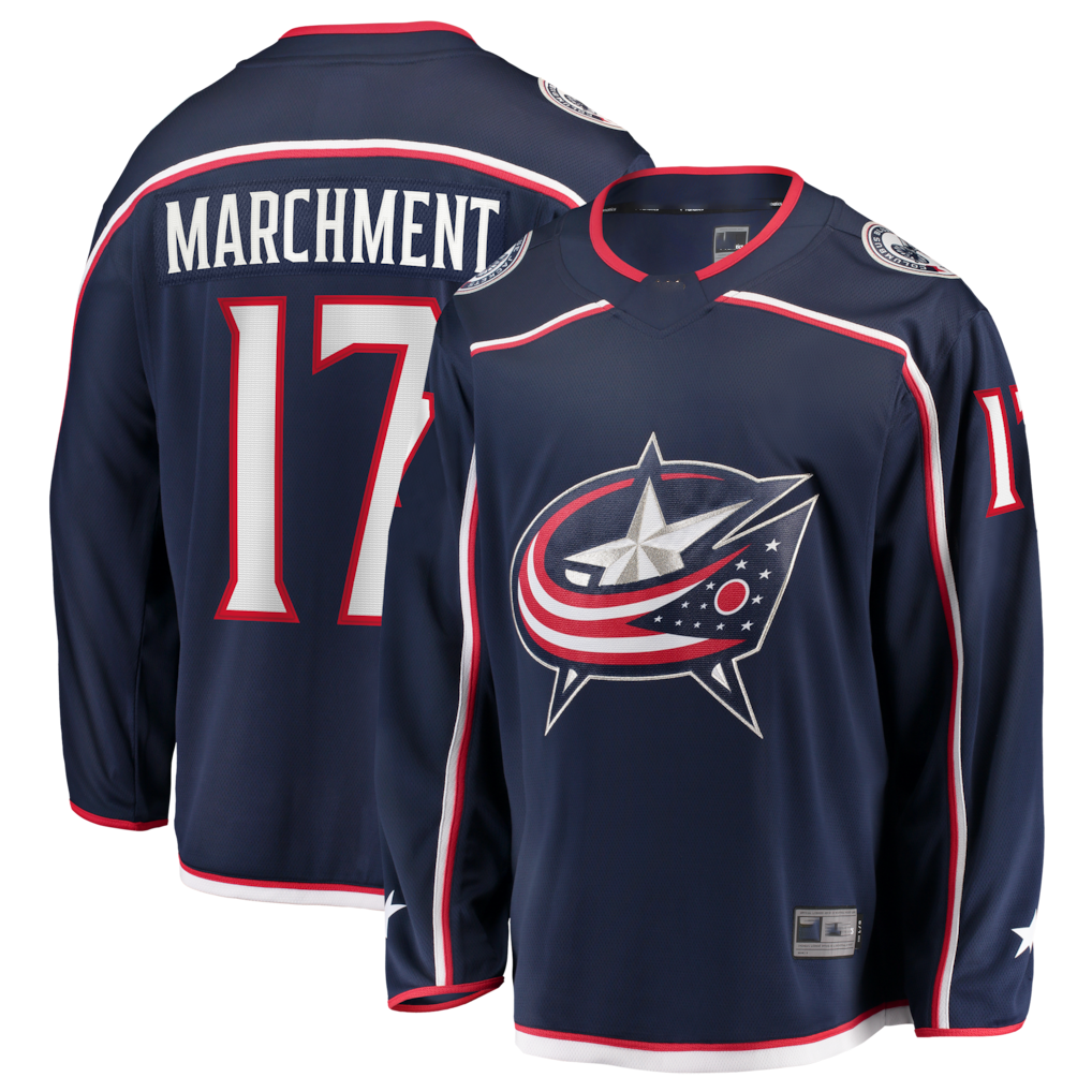 Jamed CB.Jackets #17 Mason Marchment Navy Home Premier Breakaway Player Jersey