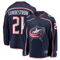 Jamed CB.Jackets #21 Isac Lundestrom Navy Home Breakaway Jersey