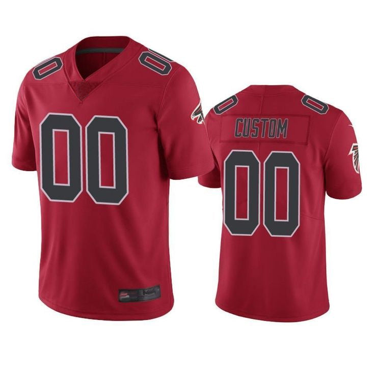 Jamed Custom A.Falcons Red Color Rush Limited Stitched Jerseys