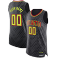 Jamed Custom A.Hawks Black Authentic Jerseys - Icon Edition