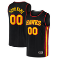 Jamed Custom A.Hawks Black Fast Break Replica Jerseys - Statement Edition