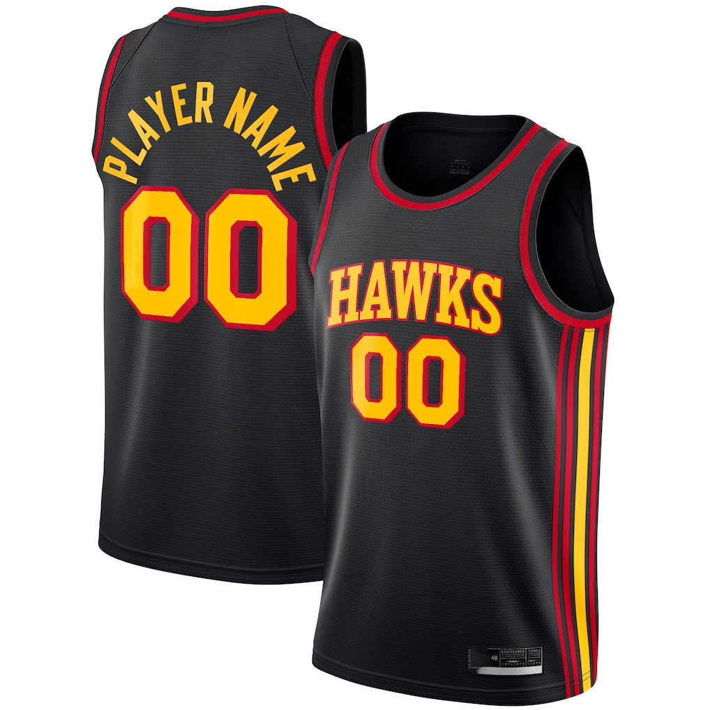 Jamed Custom A.Hawks  Black Swingman Jerseys - Statement Edition