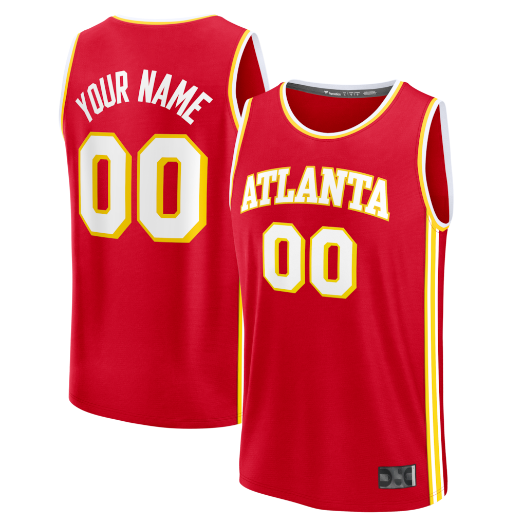Jamed Custom A.Hawks Red Fast Break Jerseys - Icon Edition
