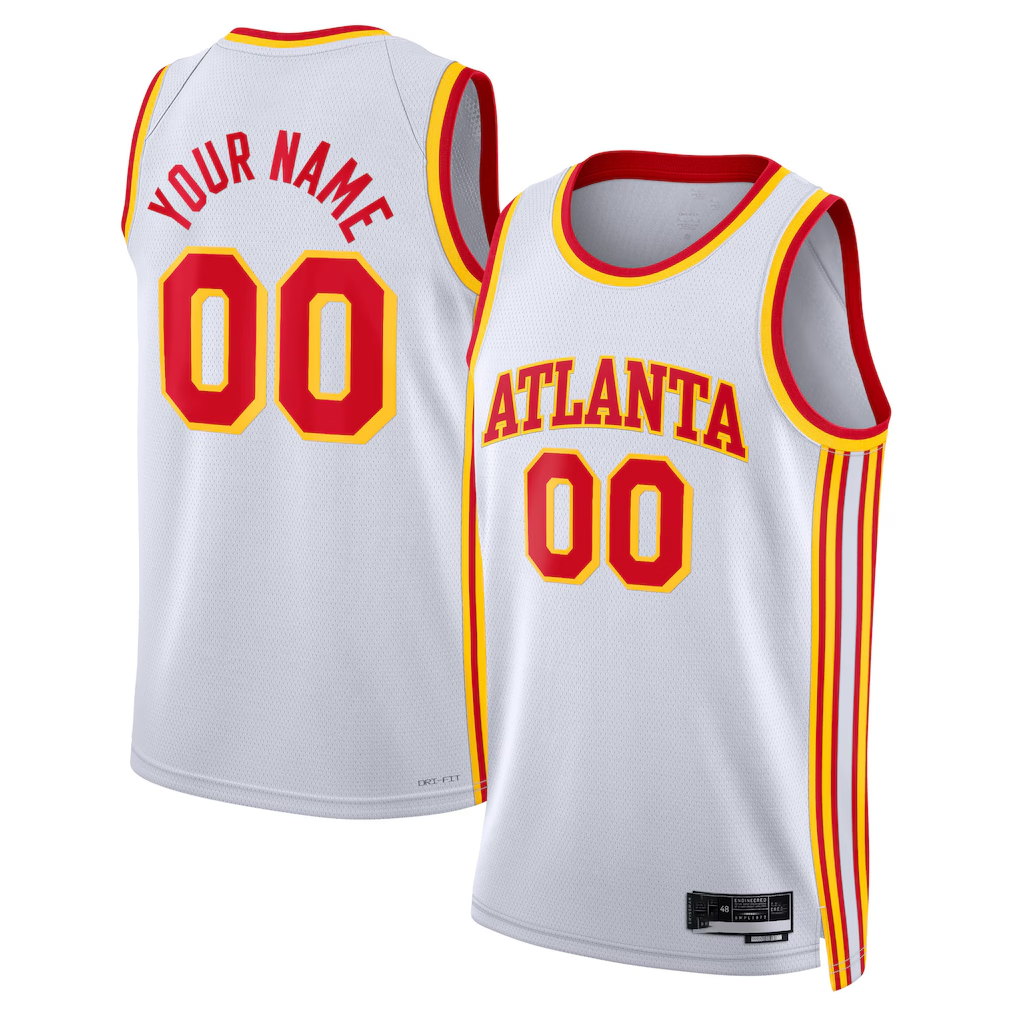 Jamed Custom A.Hawks White Swingman Jerseys - Association Edition