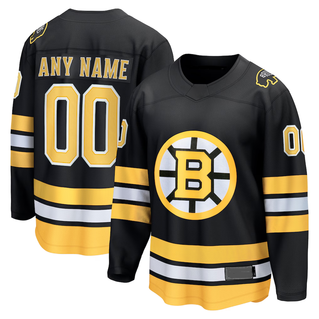 Jamed Custom B.Bruins Black Home Breakaway Stitched Jerseys