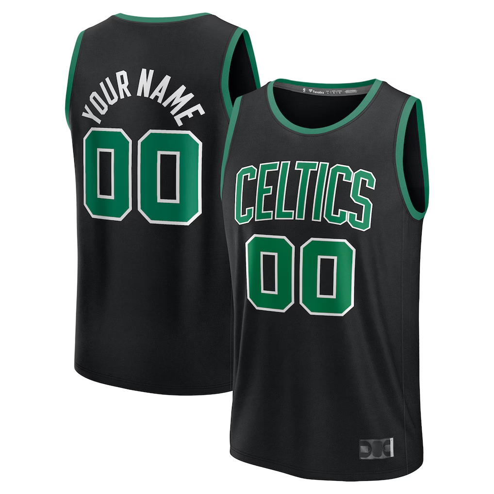 Jamed Custom B.Celtics Black Fast Break Jerseys - Statement Edition