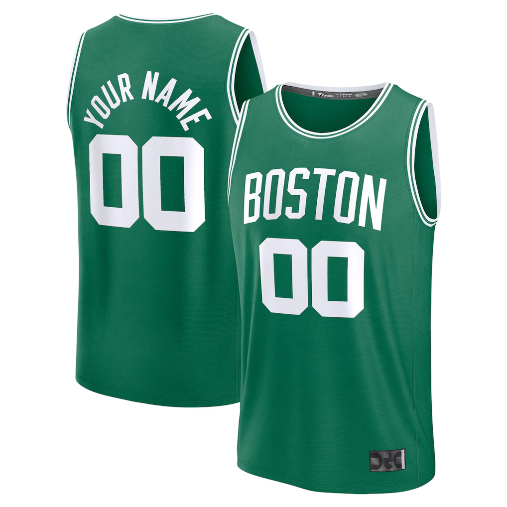 Jamed Custom B.Celtics Fanatics Kelly Green Fast Break Stitched Jerseys - Icon Edition
