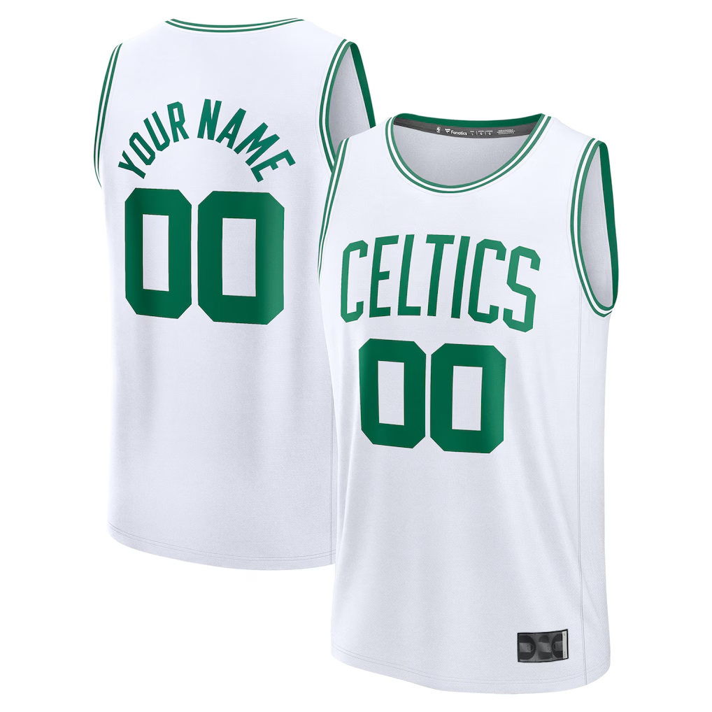 Jamed Custom B.Celtics White Fast Break Jerseys - Association Edition