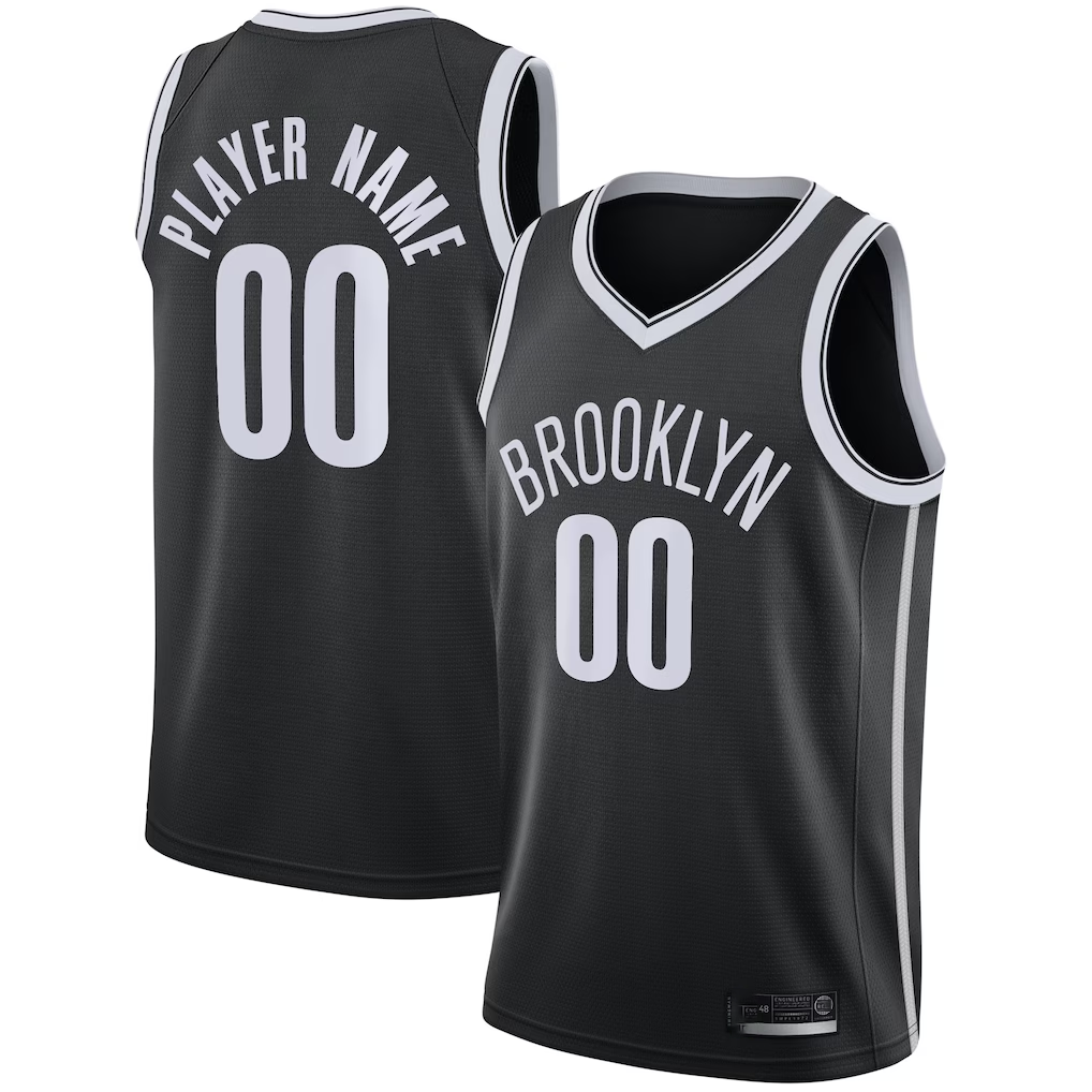 Jamed Custom B.Nets Black 202021 Swingman Jerseys - Icon Edition