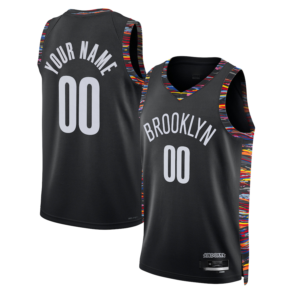 Jamed Custom B.Nets Black 202526 City Edition Swingman Jerseys