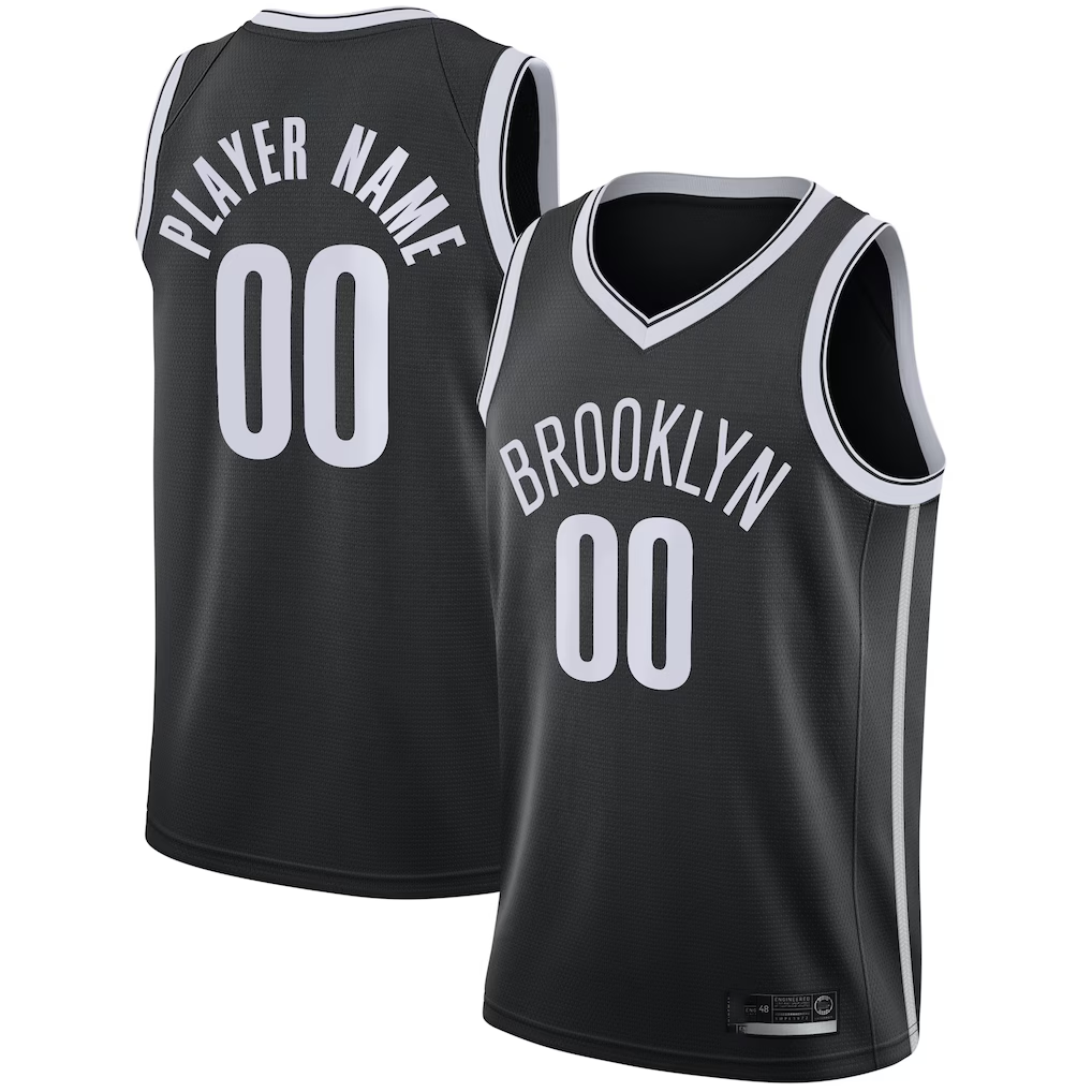 Jamed Custom B.Nets Black Swingman Custom Jerseys - Icon Edition