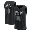 Jamed Custom B.Nets Fanatics Black Fast Break Stitched Jerseys- Statement Edition