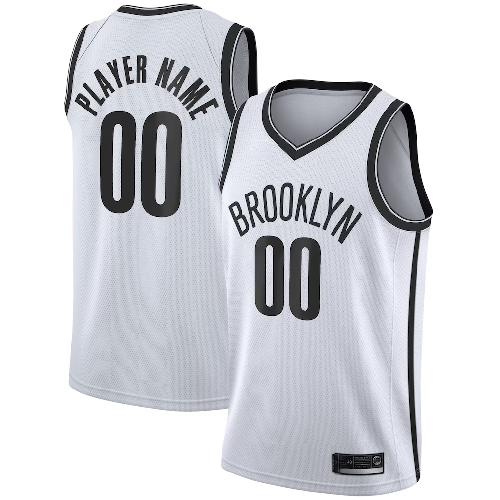 Jamed Custom B.Nets White 2020-21 Swingman Jerseys - Association Edition