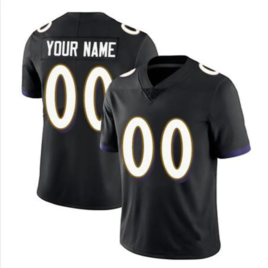 Jamed Custom B.Ravens Black Replica Limited Game Stitched Jerseys