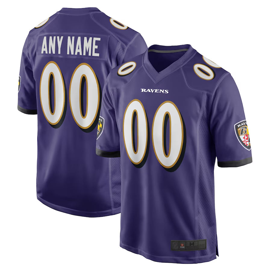 Jamed Custom B.Ravens Purple Home Game Stitched Jerseys