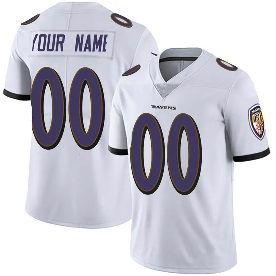 Jamed Custom B.Ravens White Vapor F.U.S.E. Limited Stitched Jerseys