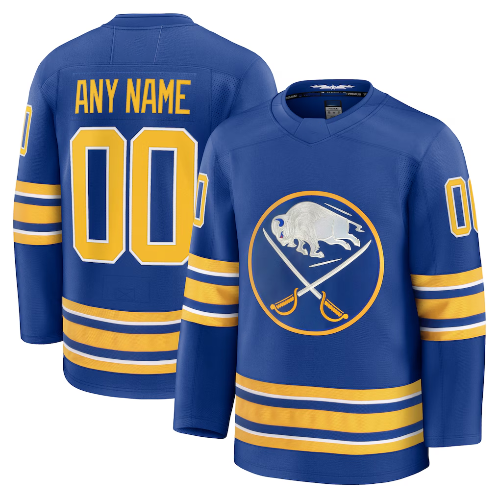 Jamed Custom B.Sabres Royal Home Premium Stitched Jerseys