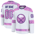 Jamed Custom B.Sabres White 2024 Hockey Fights Cancer Practice Stitched Jerseys