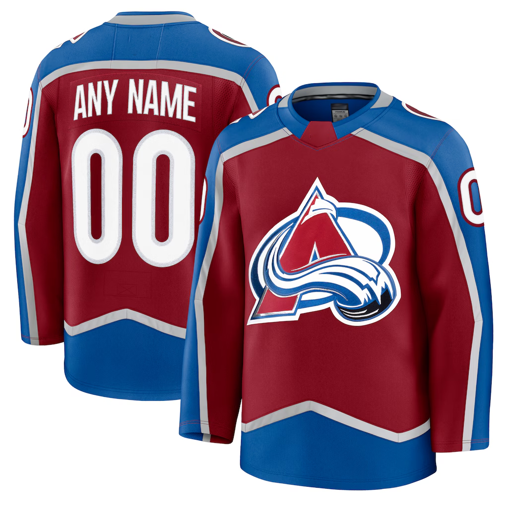 Jamed Custom C.Avalanche Burgundy Home Premium Jerseys
