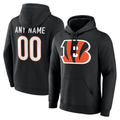 Jamed Custom C.Bengals Black Big & Tall Team Authentic Custom Hoodie Stitched Jerseys