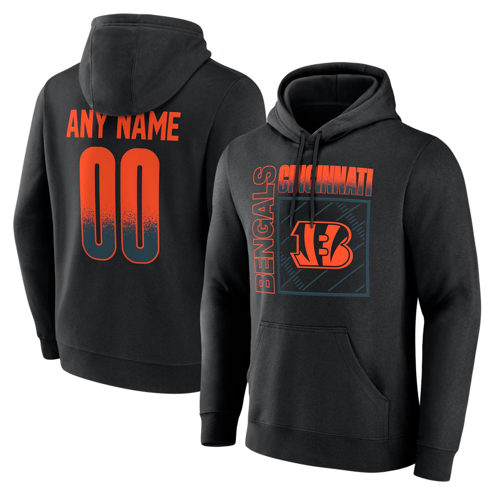 Jamed Custom C.Bengals Black Home Field Pop Personalized Name & Number Hoodie Stitched Jerseys