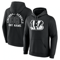 Jamed Custom C.Bengals Black Personalized Name & Number Pullover Hoodie Stitched Jerseys