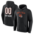 Jamed Custom C.Bengals Black Personalized Name & Number Team Wordmark Pullover Hoodie Stitched Jerseys