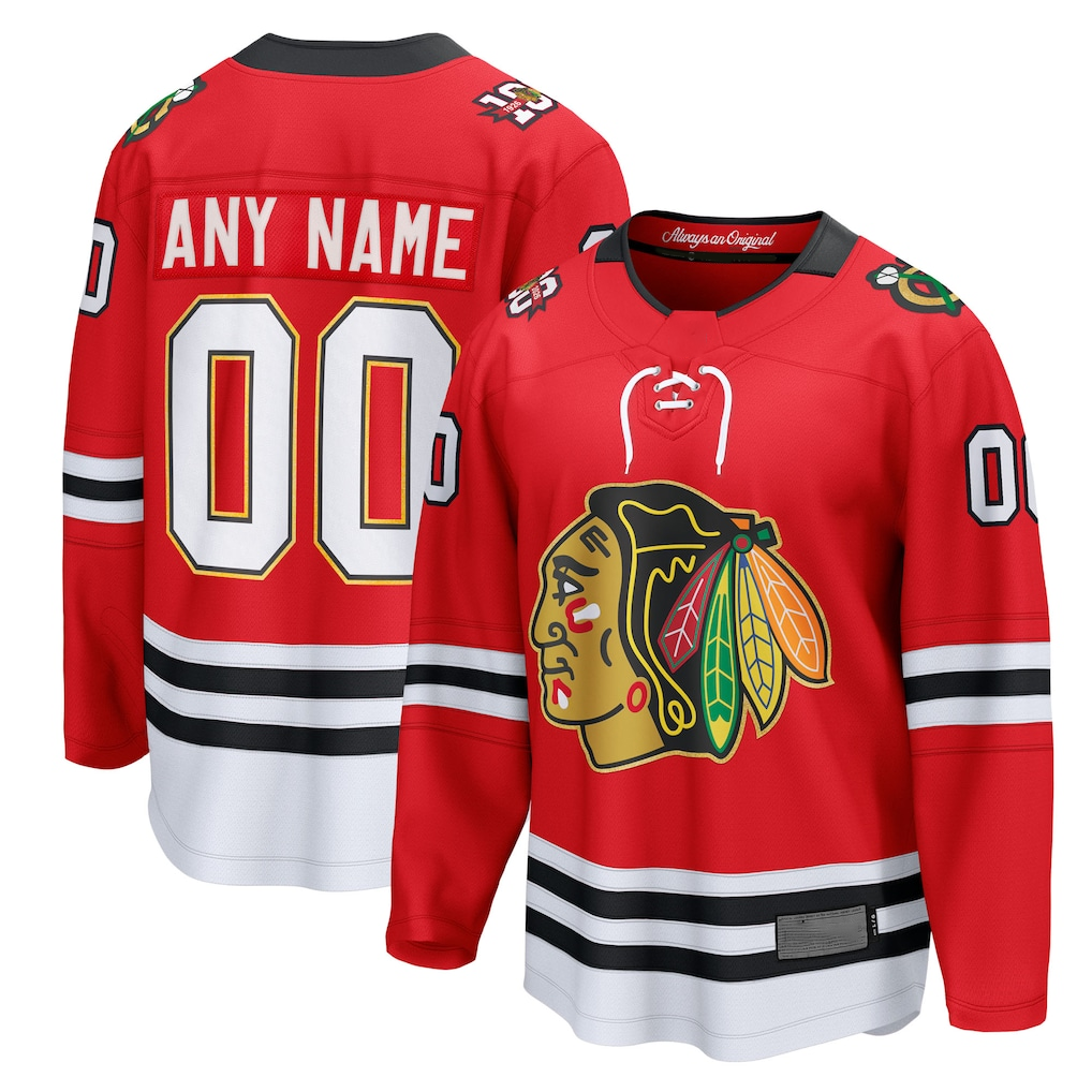 Jamed Custom C.Blackhawks Red Centennial Breakaway Jerseys