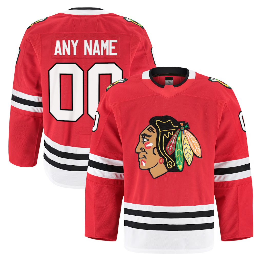 Jamed Custom C.Blackhawks Red Home Authentic Pro Jerseys