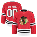 Jamed Custom C.Blackhawks Red Home Authentic Pro Jerseys