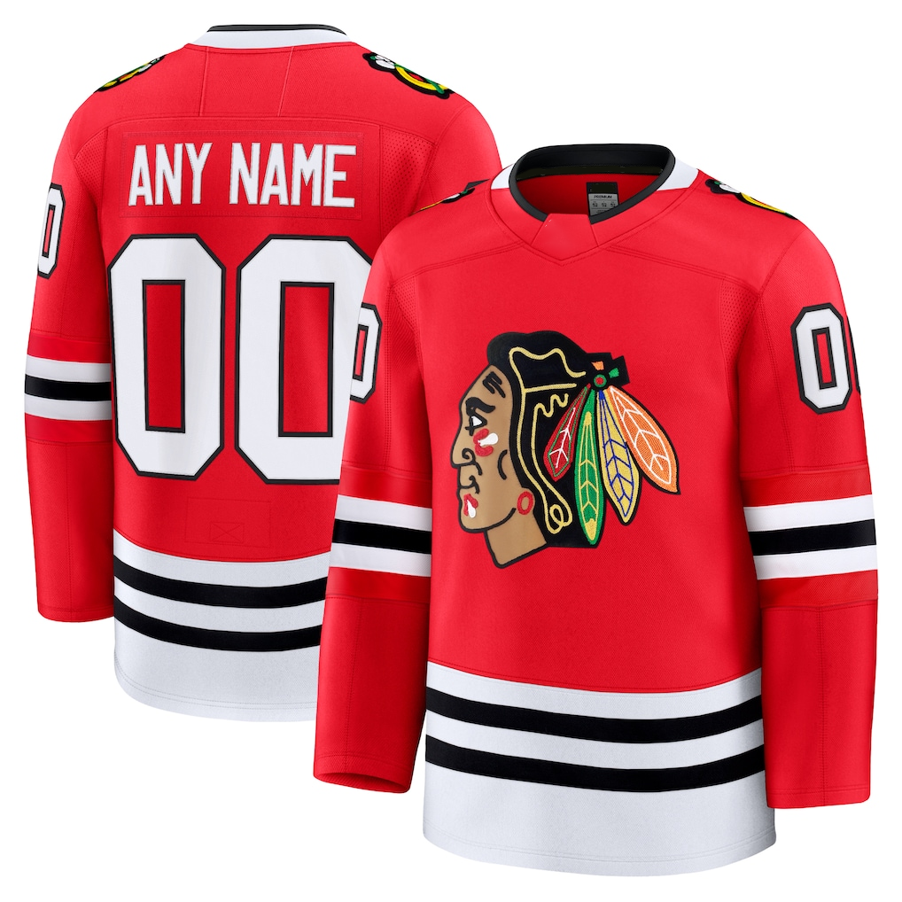 Jamed Custom C.Blackhawks Red Home Premium Jerseys