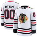 Jamed Custom C.Blackhawks White Away Premium Jerseys