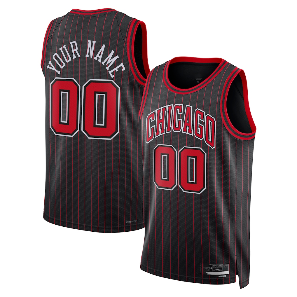 Jamed Custom C.Bulls Black Swingman Jerseys - Statement Edition