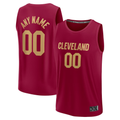 Jamed Custom C.Cavaliers Wine Fast Break Jerseys - Icon Edition