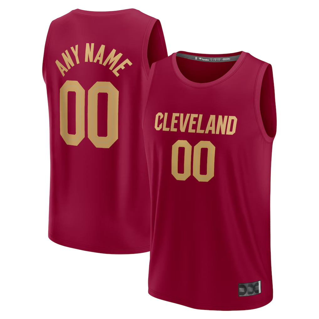 Jamed Custom C.Cavaliers Wine Fast Break Jerseys - Icon Edition