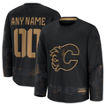 Jamed Custom C.Flames Black 2024 Military Appreciation Practice Jerseys