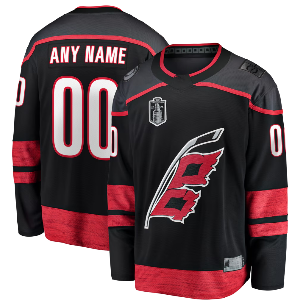 Jamed Custom C.Hurricanes Black 2026 Stanley Cup Final Home Breakaway Stitched Jerseys