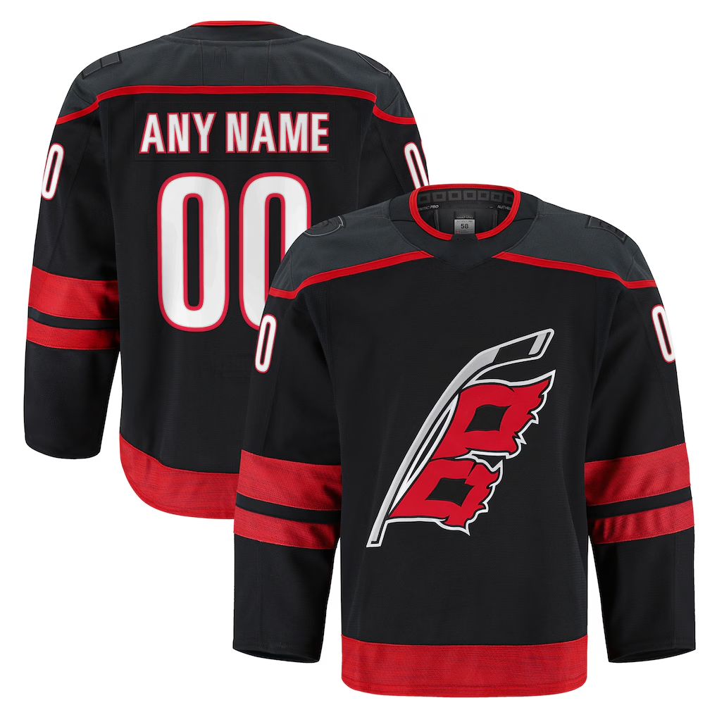 Jamed Custom C.Hurricanes Black Home Authentic Pro Stitched Jerseys