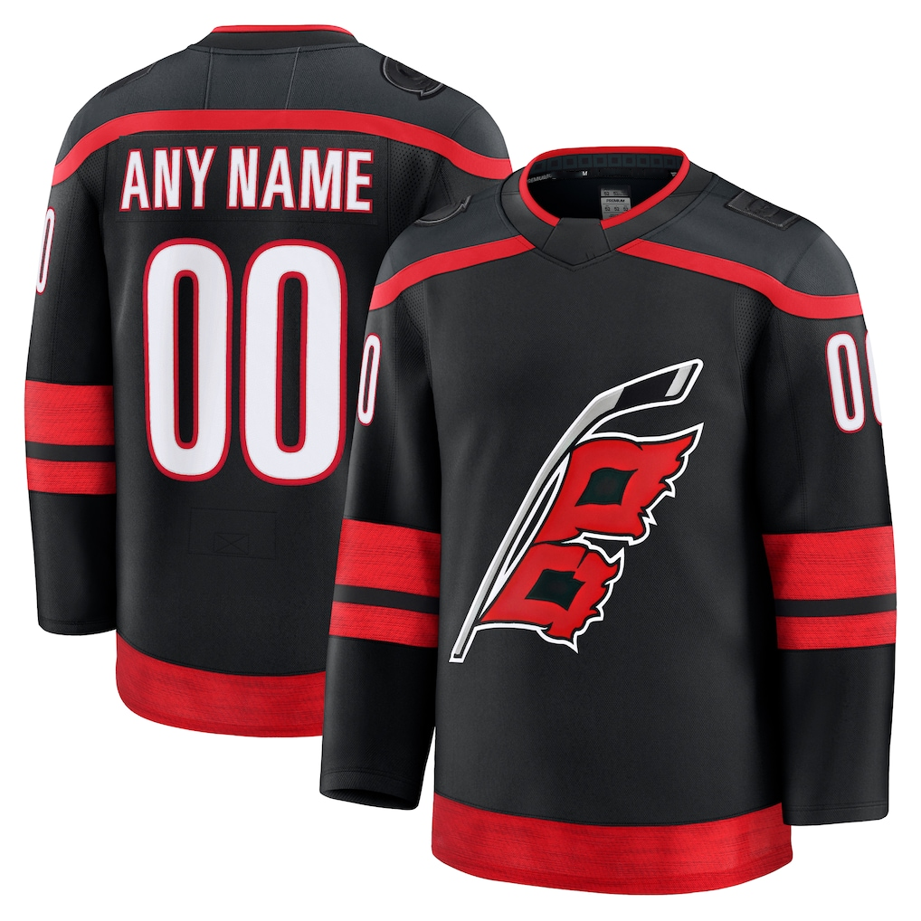 Jamed Custom C.Hurricanes Black Home Premium Stitched Jerseys