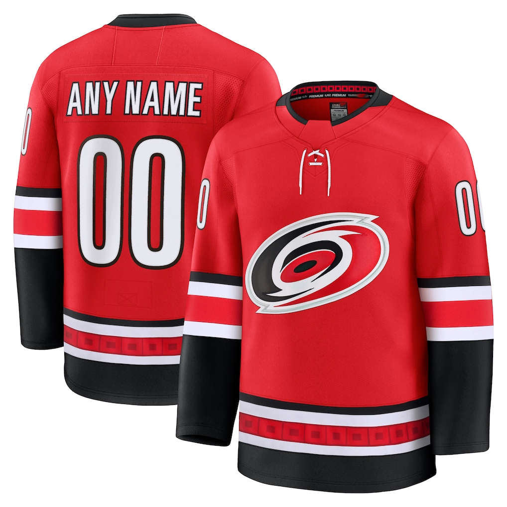 Jamed Custom C.Hurricanes Red Alternate Premium Stitched Jerseys