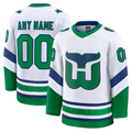 Jamed Custom C.Hurricanes White Throwback Premium Stitched Jerseys