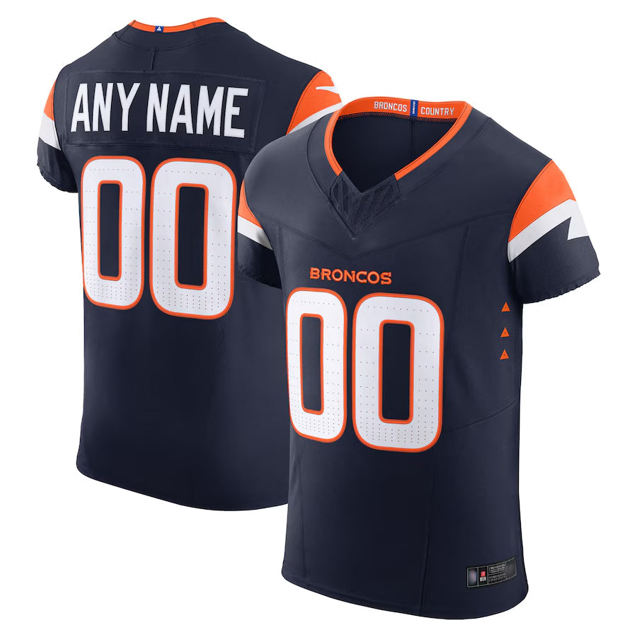 Jamed Custom D.Broncos Navy Vapor F.U.S.E. Elite Stitched Jerseys