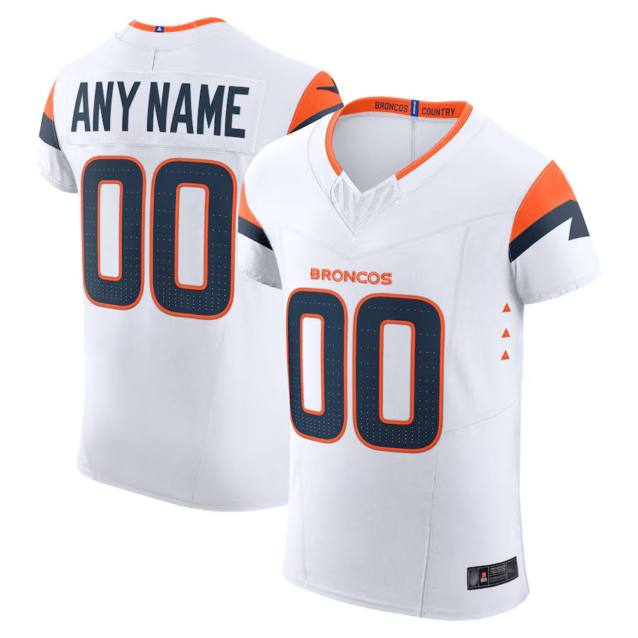Jamed Custom D.Broncos Vapor F.U.S.E. Elite White Stitched Jerseys