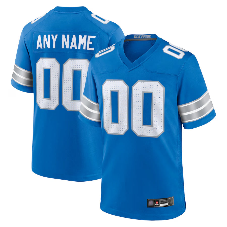 Jamed Custom D.Lions Blue Home Game Stitched Jerseys