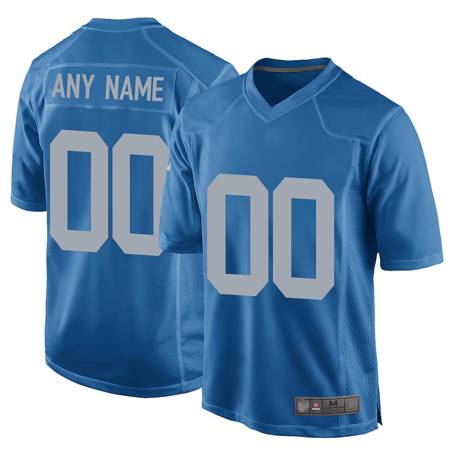 Jamed Custom D.Lions Blue Replica Game Alternate Stitched Jerseys