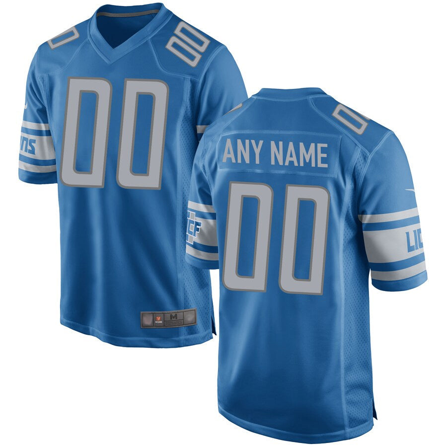 Jamed Custom D.Lions Blue Replica Game Stitched Jerseys