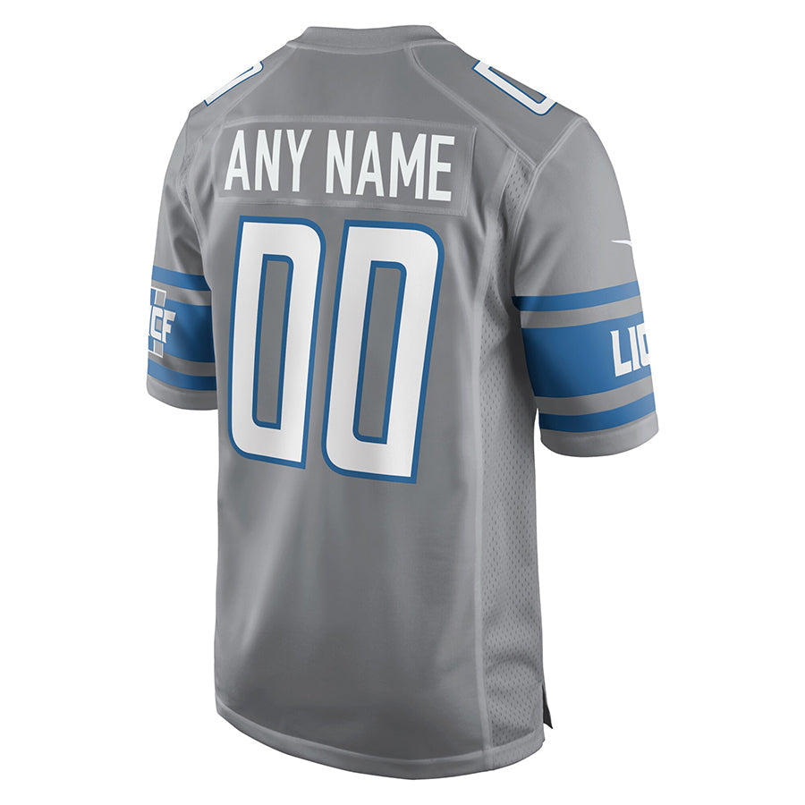Jamed Custom D.Lions Gray Replica Game Stitched Jerseys